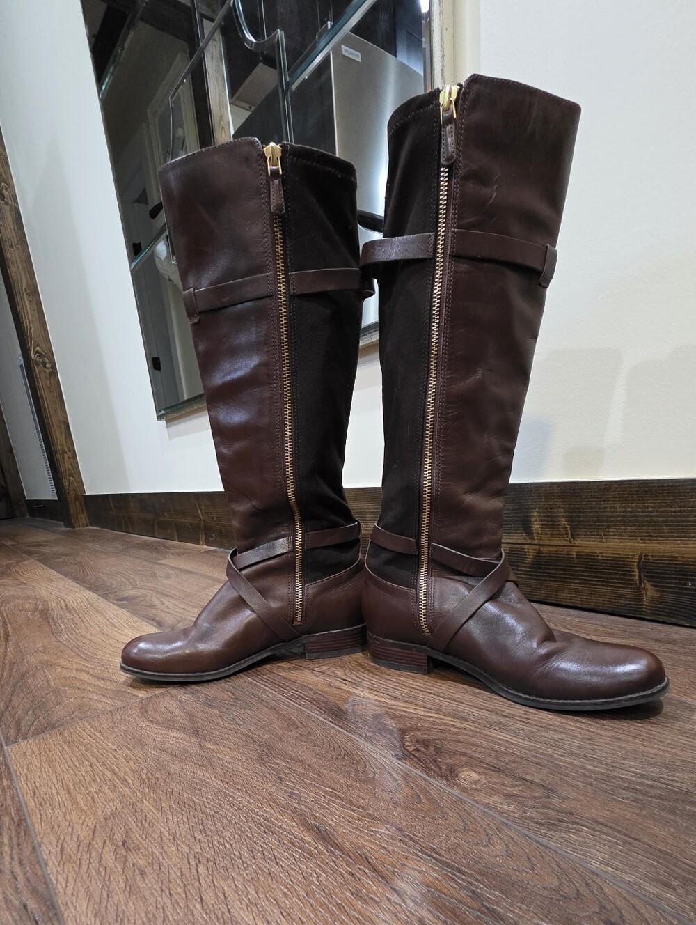 Cole Haan Grand OS Tall Brown Leather Riding Boots - Picture 5 of 7